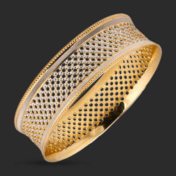  Lattice Mesh 22KT Gold Bangle view 2